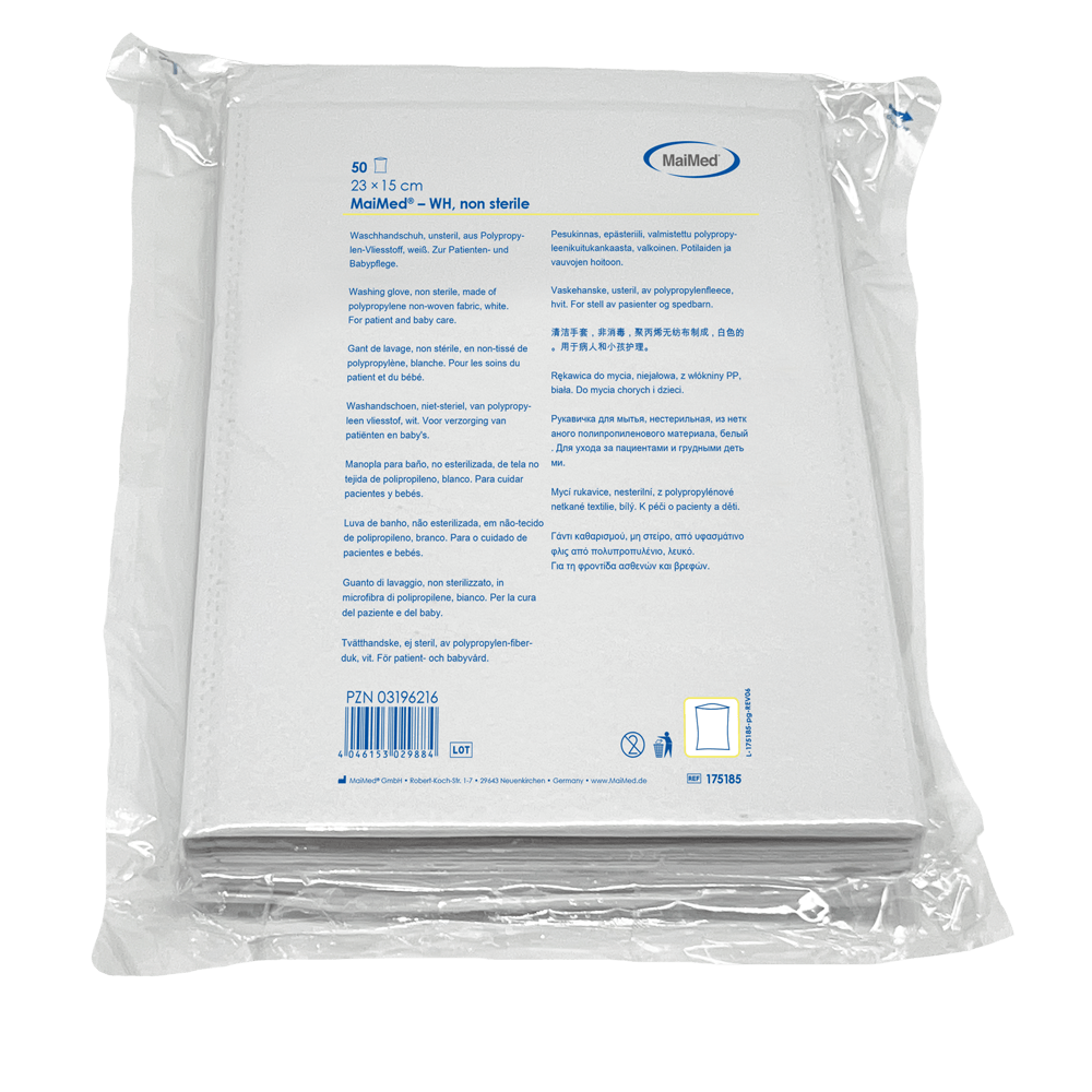 MaiMed® Waschhandschuh W weiß  - 50 Stk.