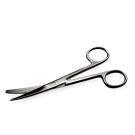 Cooperscheren,aufgebogen  stumpf/spitz, 14,5 cm