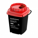 Entsorgungsbox eckig, schwarz/rot, 2,0 Liter